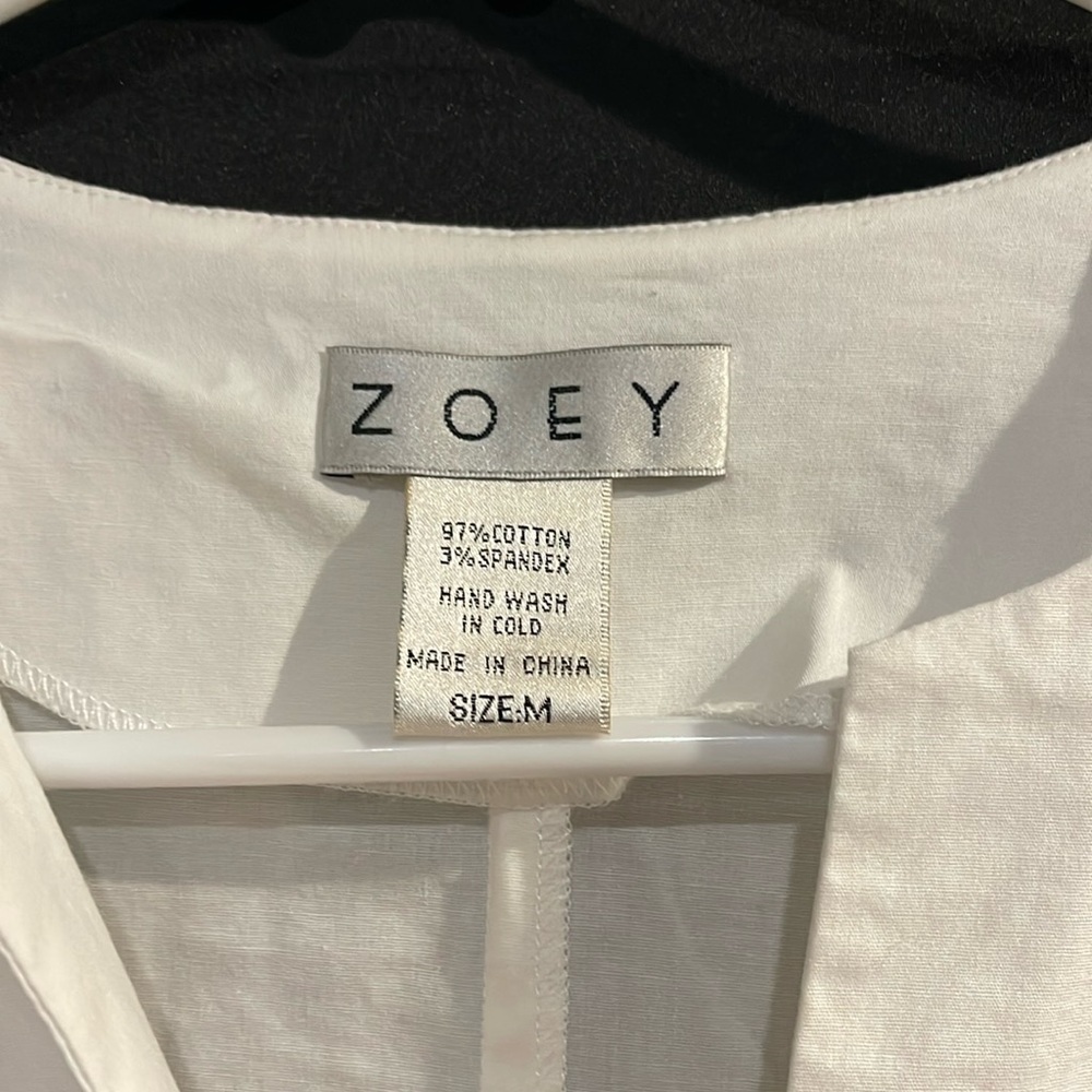 Zoey white zipper tunic size medium women’s - Picture 2 of 8